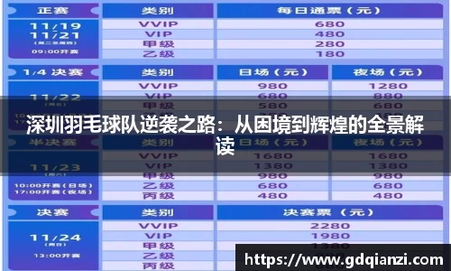 深圳羽毛球队逆袭之路：从困境到辉煌的全景解读